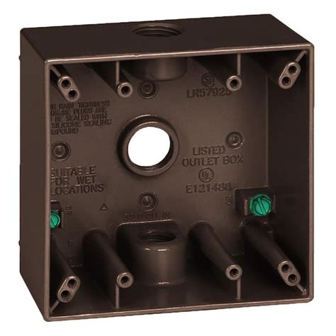 electric exterior 2-gang plastic box|2 gang metal outlet box.